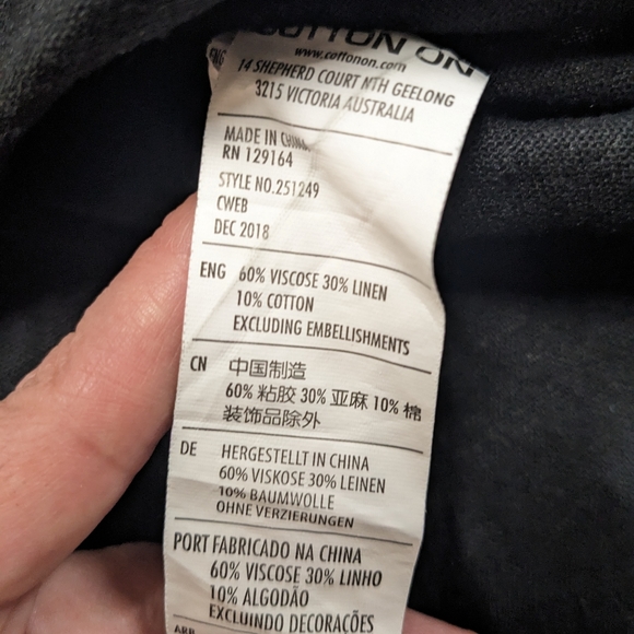 Cotton On Black Linen Blend Dress Spaghetti Strap - Picture 10 of 12